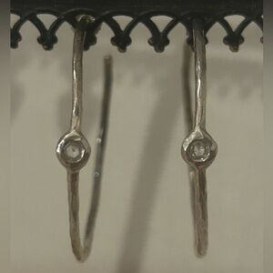 Ippolita Genuine Diamond And Sterling Silver Hoop Earrings